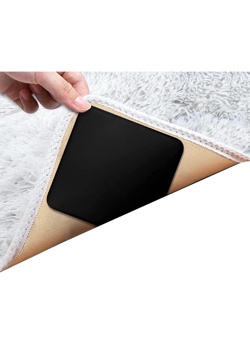 8Pcs Rug Pad Grippers Carpet Square Tape Double Sided Non-Slip Rug Pads Stoppers Grip Corner No Sliding and Curling Prevent Sliding for Tile  - Image 1