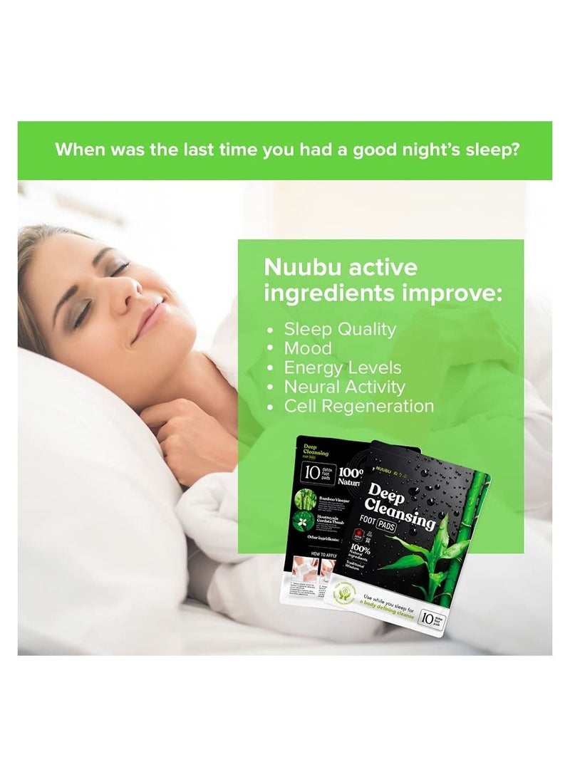 نووبو لصقات إزالة السموم من القدم لتخفيف التوتر والنوم العميق. وسادات قدم طبيعية 100٪ لإزالة السموم مع خل الخيزران ومسحوق الزنجبيل للمساعدة في إزالة السموم وتنظيف الجسم 10 رقع - Image 4