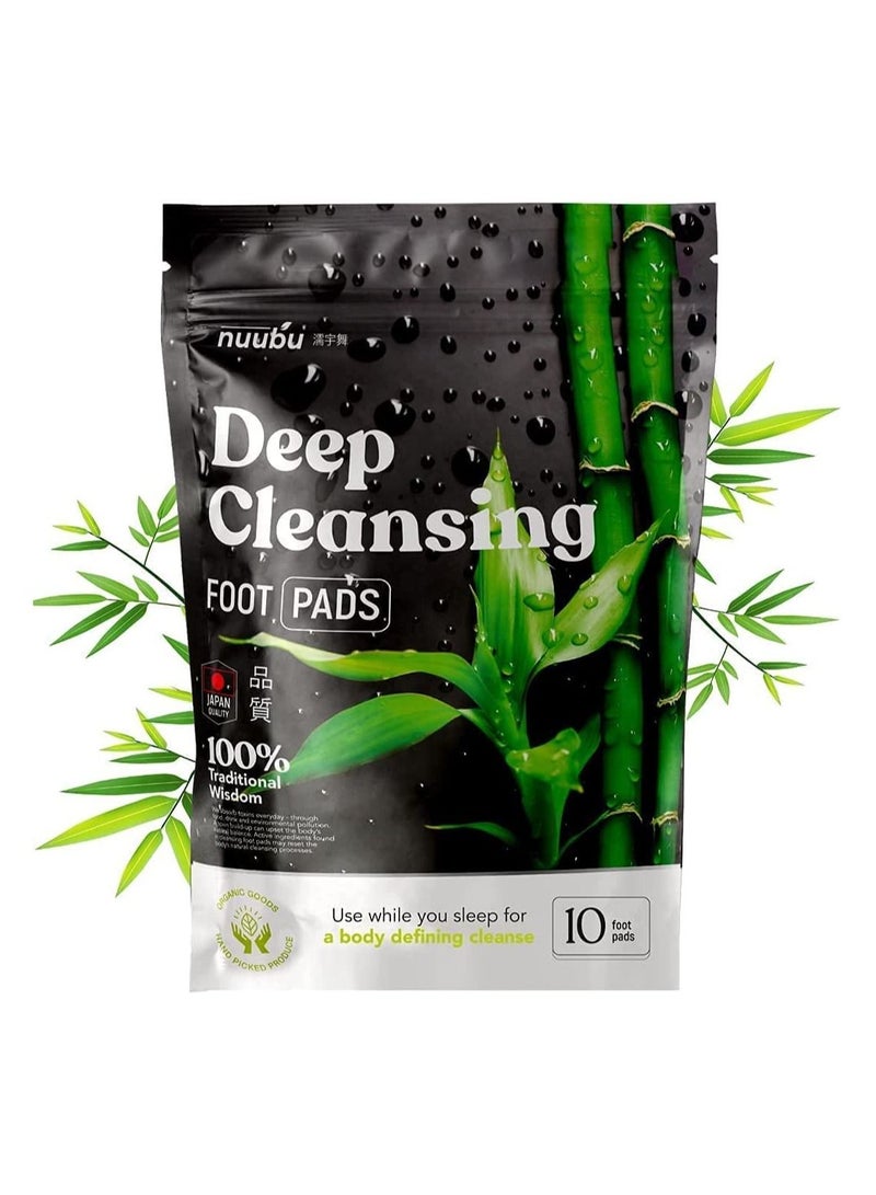 نووبو لصقات إزالة السموم من القدم لتخفيف التوتر والنوم العميق. وسادات قدم طبيعية 100٪ لإزالة السموم مع خل الخيزران ومسحوق الزنجبيل للمساعدة في إزالة السموم وتنظيف الجسم 10 رقع - Image 1