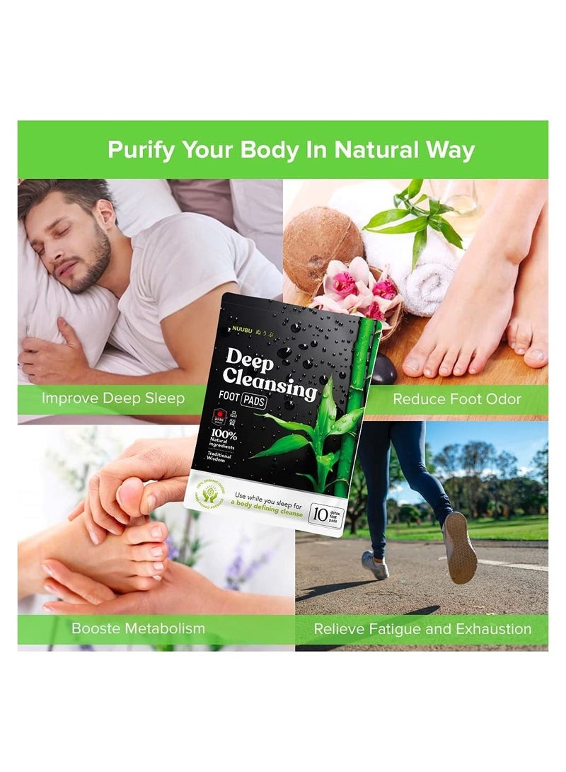 نووبو لصقات إزالة السموم من القدم لتخفيف التوتر والنوم العميق. وسادات قدم طبيعية 100٪ لإزالة السموم مع خل الخيزران ومسحوق الزنجبيل للمساعدة في إزالة السموم وتنظيف الجسم 10 رقع - Image 5
