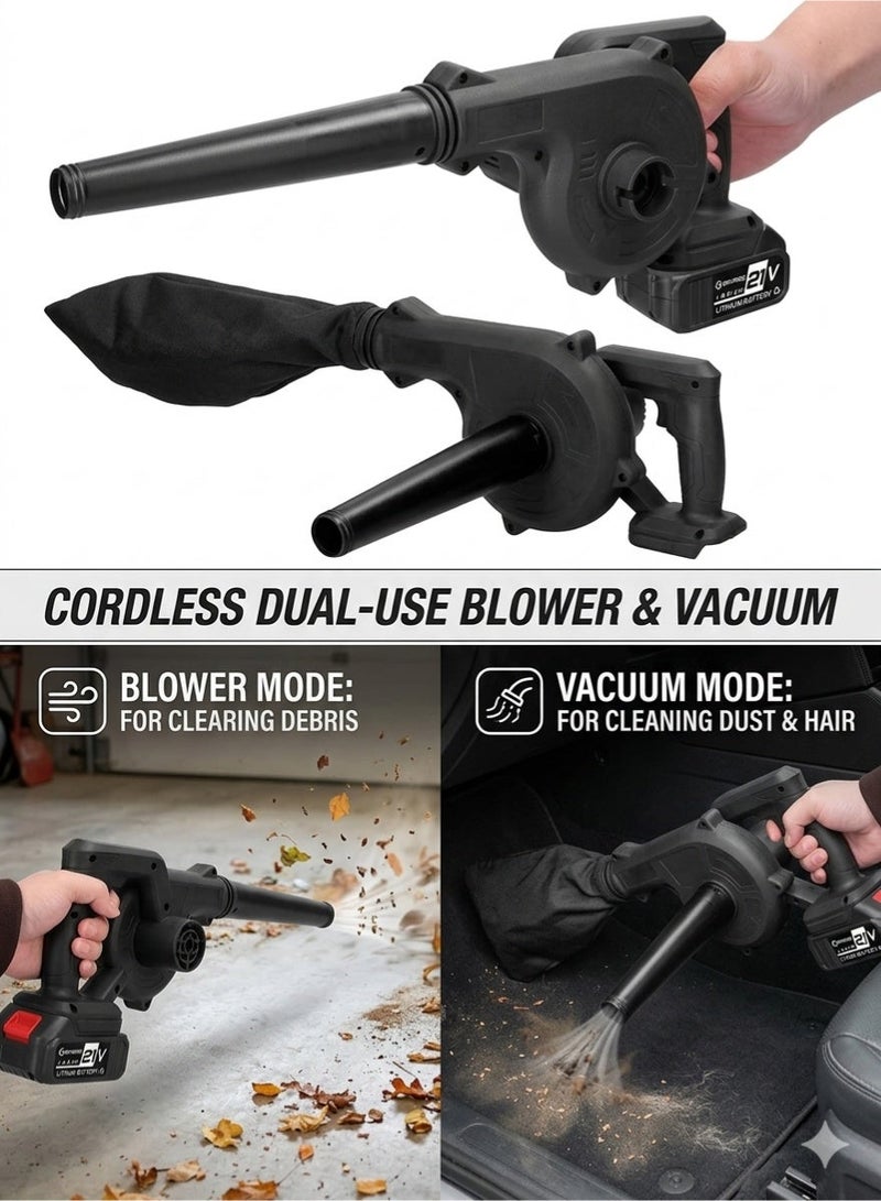 ZEESQUARE Heavy Duty Multi-Function Cordless Air Blower and Vacuum - 2-in-1 Portable Handheld Duster for Electronic Cleaning, Home & Auto - Image 2