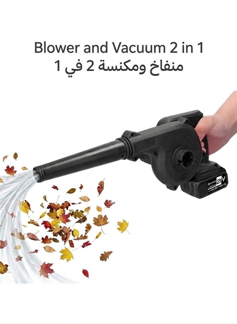 ZEESQUARE Heavy Duty Multi-Function Cordless Air Blower and Vacuum - 2-in-1 Portable Handheld Duster for Electronic Cleaning, Home & Auto - Image 1