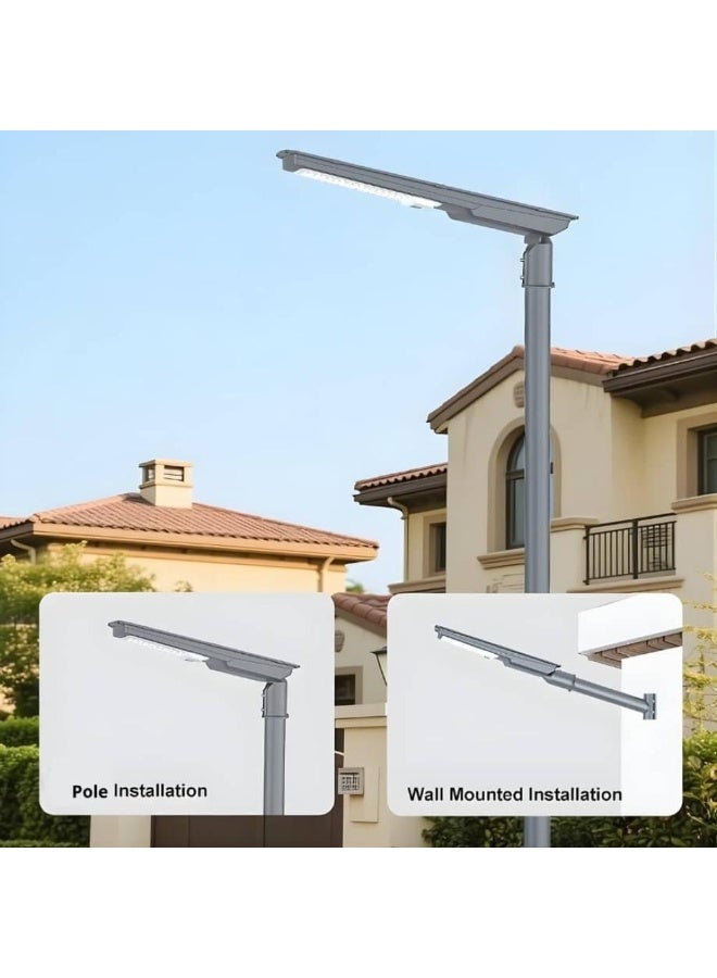 300W Integrated Solar Street Light with Motion Sensor & Radar, IP66 Waterproof Outdoor LED Security Light, Cool White Lighting with Mounting Arm - Image 3