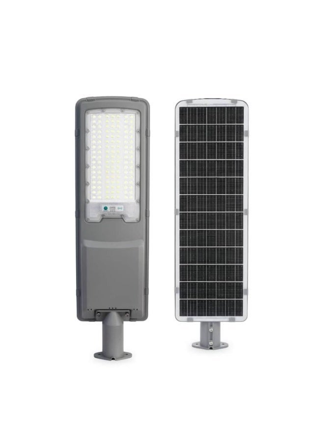 300W Integrated Solar Street Light with Motion Sensor & Radar, IP66 Waterproof Outdoor LED Security Light, Cool White Lighting with Mounting Arm - Image 1