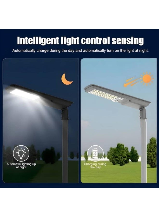 300W Integrated Solar Street Light with Motion Sensor & Radar, IP66 Waterproof Outdoor LED Security Light, Cool White Lighting with Mounting Arm - Image 4