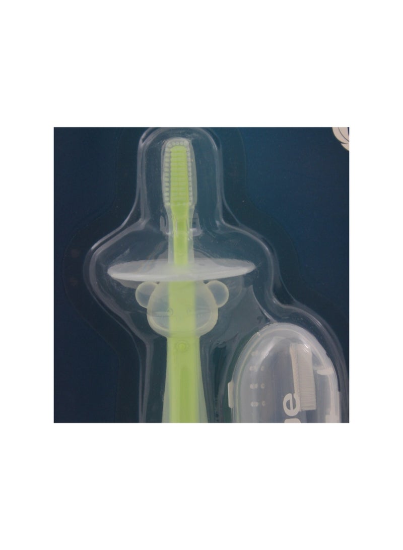 ترو فرشاة أسنان سيليكون للأطفال من ترو جولد، طقم من مرحلتين - لون النعناع - Image 3