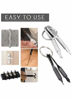 SYOSI Keychain Screwdriver, Pocket Screwdriver Dual-purpose Mens Keychain Tool Flat Head Screwdriver and Phillips Head Screwdriver Set, Mini Edc Keychain Screwdriver Gadgets  - Image 4