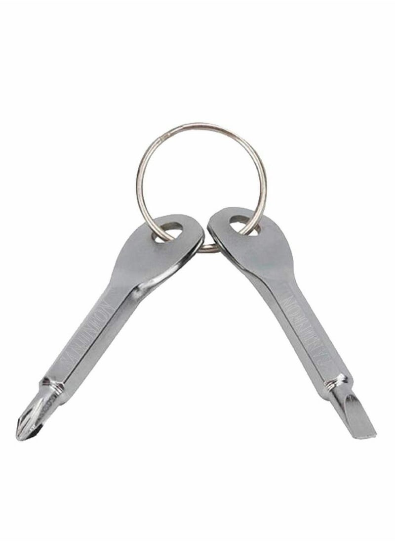 SYOSI - Keychain Screwdriver, Pocket Screwdriver Dual-purpose Mens Keychain Tool Flat Head Screwdriver and Phillips Head Screwdriver Set, Mini Edc Keychain Screwdriver Gadgets - Image 1