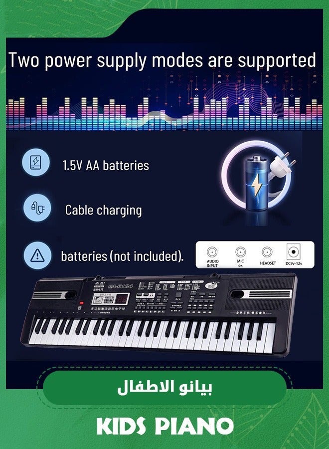 DURKU Digital Piano Keyboard with 61 Keys, Built-In Speaker, Microphone, Sheet Stand, Power Supply - Portable Gift for Beginner Pianists - Image 2