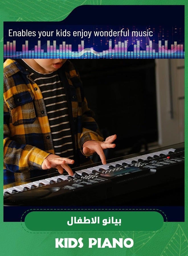 DURKU Digital Piano Keyboard with 61 Keys, Built-In Speaker, Microphone, Sheet Stand, Power Supply - Portable Gift for Beginner Pianists - Image 4