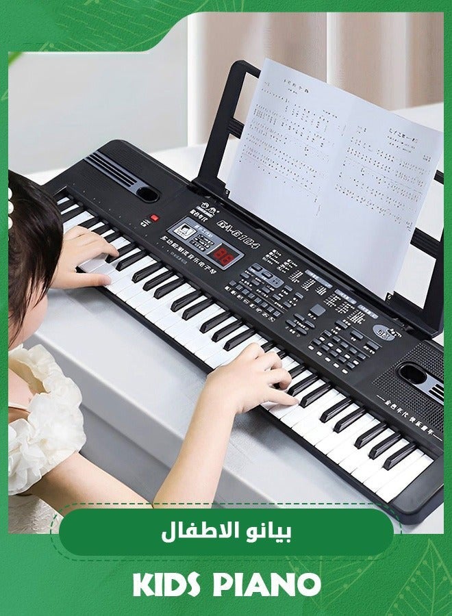 DURKU Digital Piano Keyboard with 61 Keys, Built-In Speaker, Microphone, Sheet Stand, Power Supply - Portable Gift for Beginner Pianists - Image 5