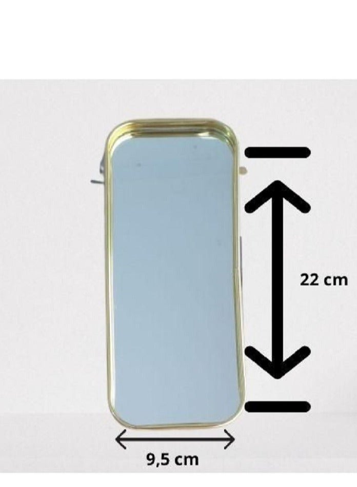 Elegant gold glass mirror tray for organizing jewelry and makeup 22 cm - Image 3