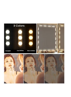 Furtey Vanity Mirror Lights Kit, 3 Color Hollywood Style Vanity Make Up Light, with Dimmable Color and Brightness Lighting Fixture Strip for Table & Bathroom Mirror, Mirror Not Included  - Image 4