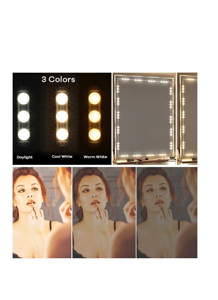 Furtey Vanity Mirror Lights Kit, 3 Color Hollywood Style Vanity Make Up Light, with Dimmable Color and Brightness Lighting Fixture Strip for Table & Bathroom Mirror, Mirror Not Included  - Image 4