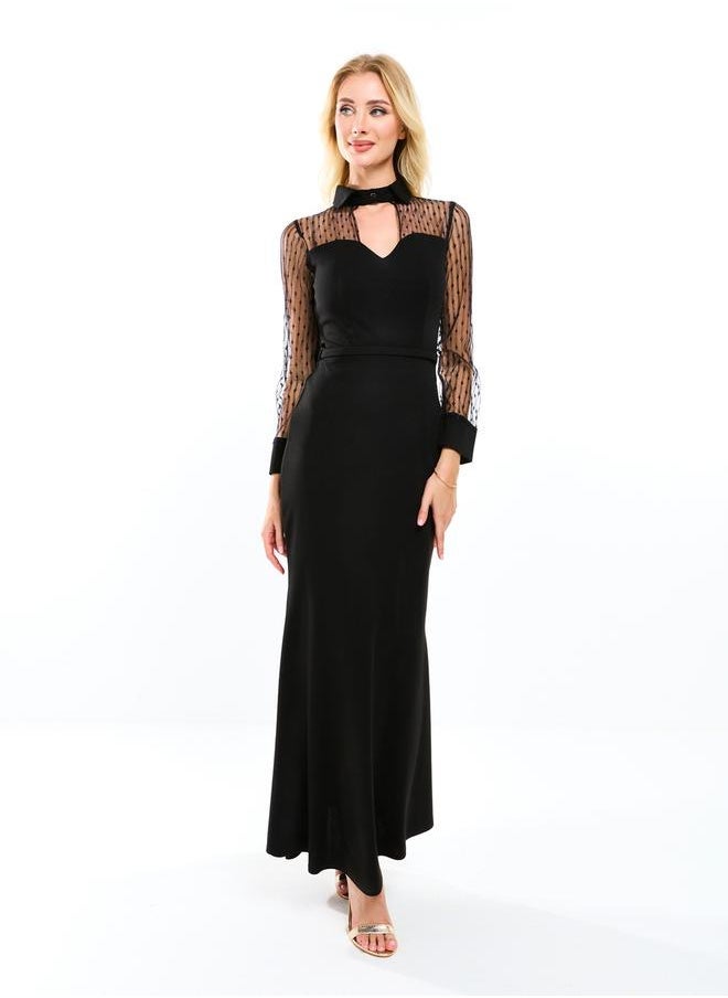 House of Moda Sheer Sleeve Maxi Dress - Image 1