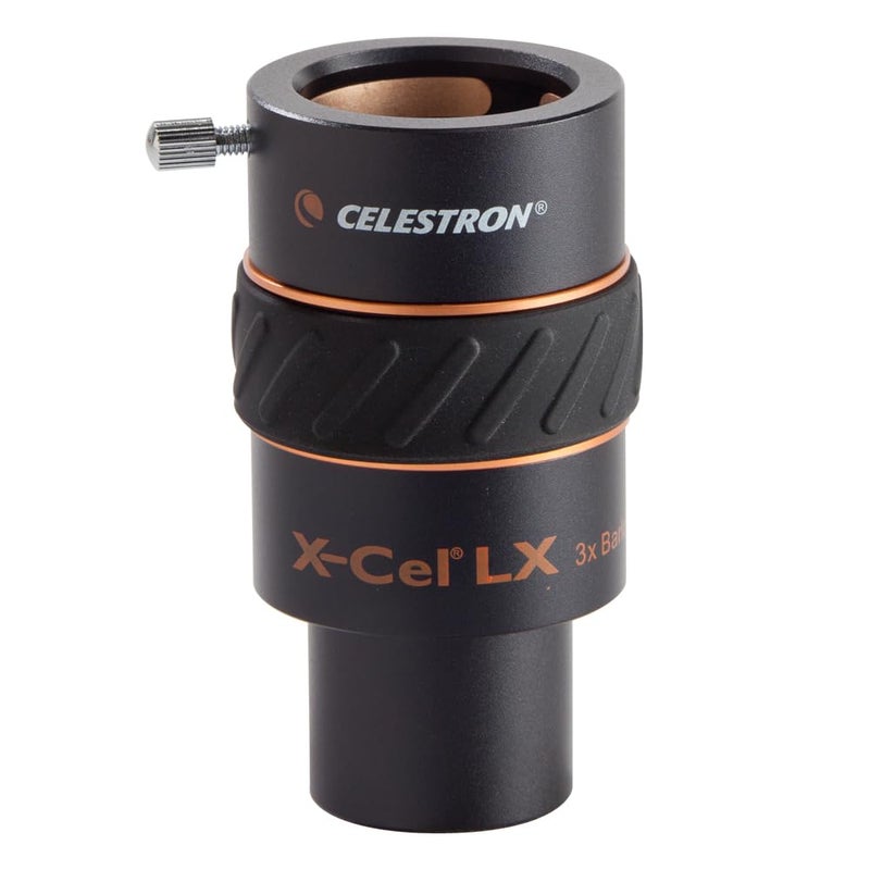Celestron 1.25 Inch X-Cel LX 3X Barlow Lens, Black - Image 1