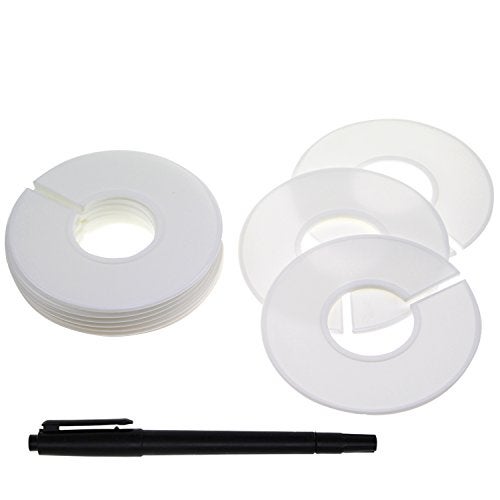 DYWISHKEY 10 Pieces Clothing Size Dividers Round Hangers Closet Dividers with Pen - Image 2