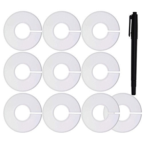 DYWISHKEY 10 Pieces Clothing Size Dividers Round Hangers Closet Dividers with Pen - Image 1