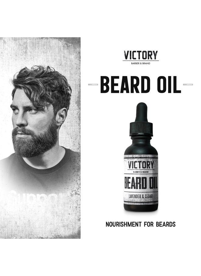 Victory Barber & Brand - Beard Oil | End Beardruff with Moisturizing Conditioner for Men | Get Beard Envy | Lightly Scented with Cedar and Lavender | Made in the USA - Image 1