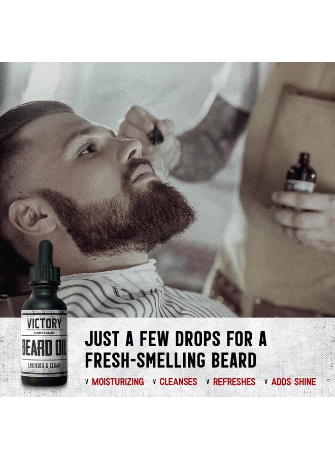 Victory Barber & Brand - Beard Oil | End Beardruff with Moisturizing Conditioner for Men | Get Beard Envy | Lightly Scented with Cedar and Lavender | Made in the USA - Image 1