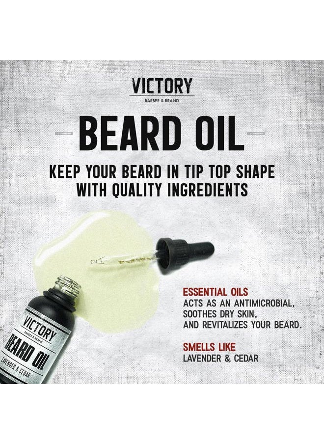 Victory Barber & Brand - Beard Oil | End Beardruff with Moisturizing Conditioner for Men | Get Beard Envy | Lightly Scented with Cedar and Lavender | Made in the USA - Image 1
