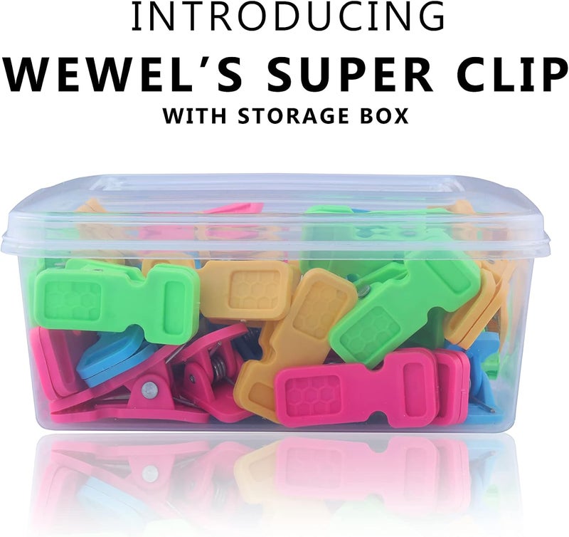 WEWEL ® Heavy Quality Duty Rust Cloth Peg Plastic Hanging Clips for Cloth Drying/Pegs for Hanger/Ropes/Towel Dryer/Cloth Drying Pins(Rainbow Clip)(with Storage Box)(Assorted, 40) - Image 3