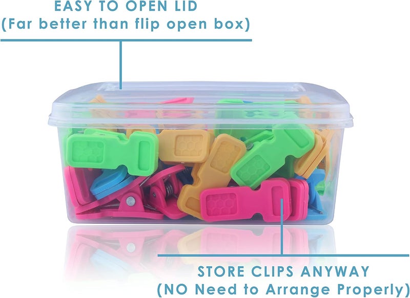 WEWEL ® Heavy Quality Duty Rust Cloth Peg Plastic Hanging Clips for Cloth Drying/Pegs for Hanger/Ropes/Towel Dryer/Cloth Drying Pins(Rainbow Clip)(with Storage Box)(Assorted, 40) - Image 5