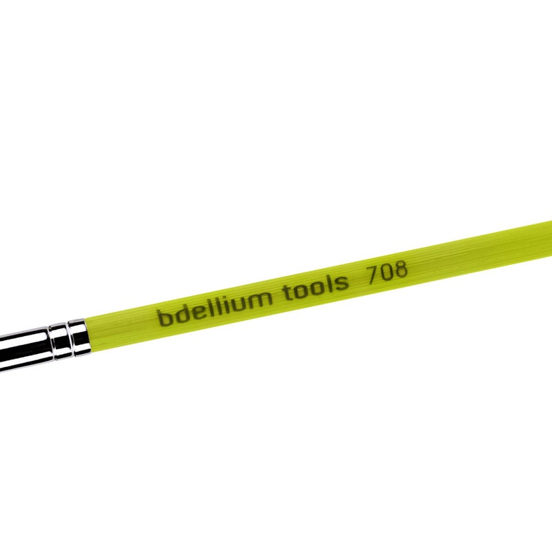 Bdellium Tools Professional Makeup Brush - Green Bambu Series 708 Bent Eyeliner - With Soft Synthetic Fibers, For Smooth Application (Green, 1pc) - Image 3