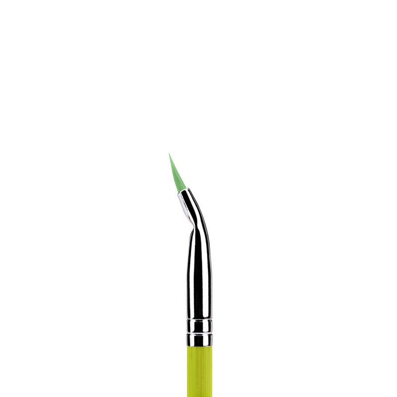 Bdellium Tools Professional Makeup Brush - Green Bambu Series 708 Bent Eyeliner - With Soft Synthetic Fibers, For Smooth Application (Green, 1pc) - Image 2