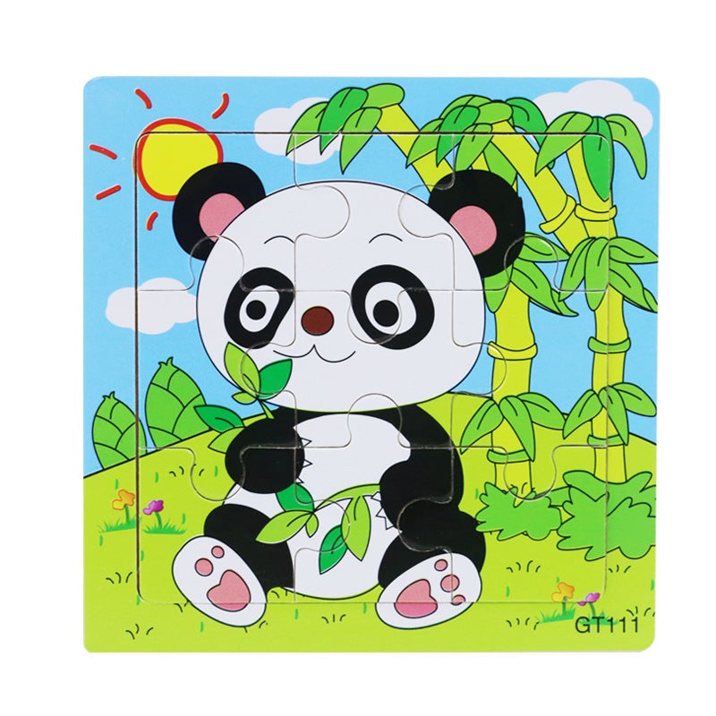 Small 9-Piece Wooden Children'S Jigsaw Puzzle Toys For Children'S Early Childhood Education Educational Cartoon Animal Transportation Tools Cognitive - Image 1