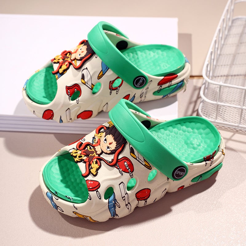 New Popular Cartoon Nezha Versatile Slippers For Boys And Girls, Fashionable Double Soft-Soled Non-Slip Sandals, Baby Boy Sandals - Image 1