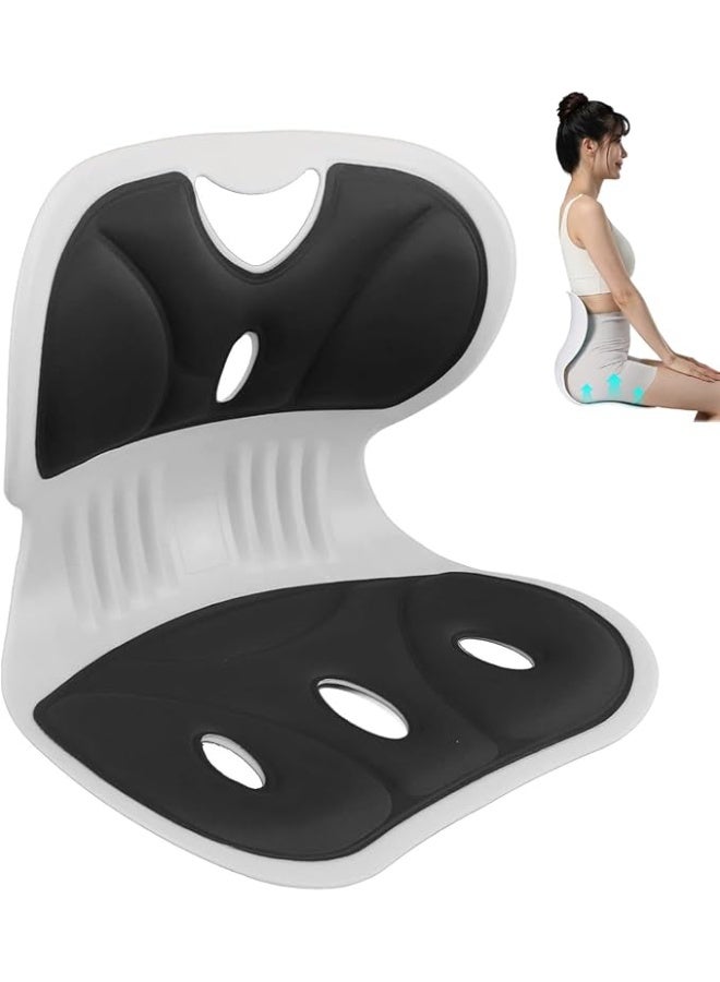 Innovative Posture Corrector and Back Support Chair | Contemporary Design and Breathable Material | Portable and Lightweight Support for Home and Office | Ideal Posture Cushion in Stylish Black Size 38*35 - Image 1
