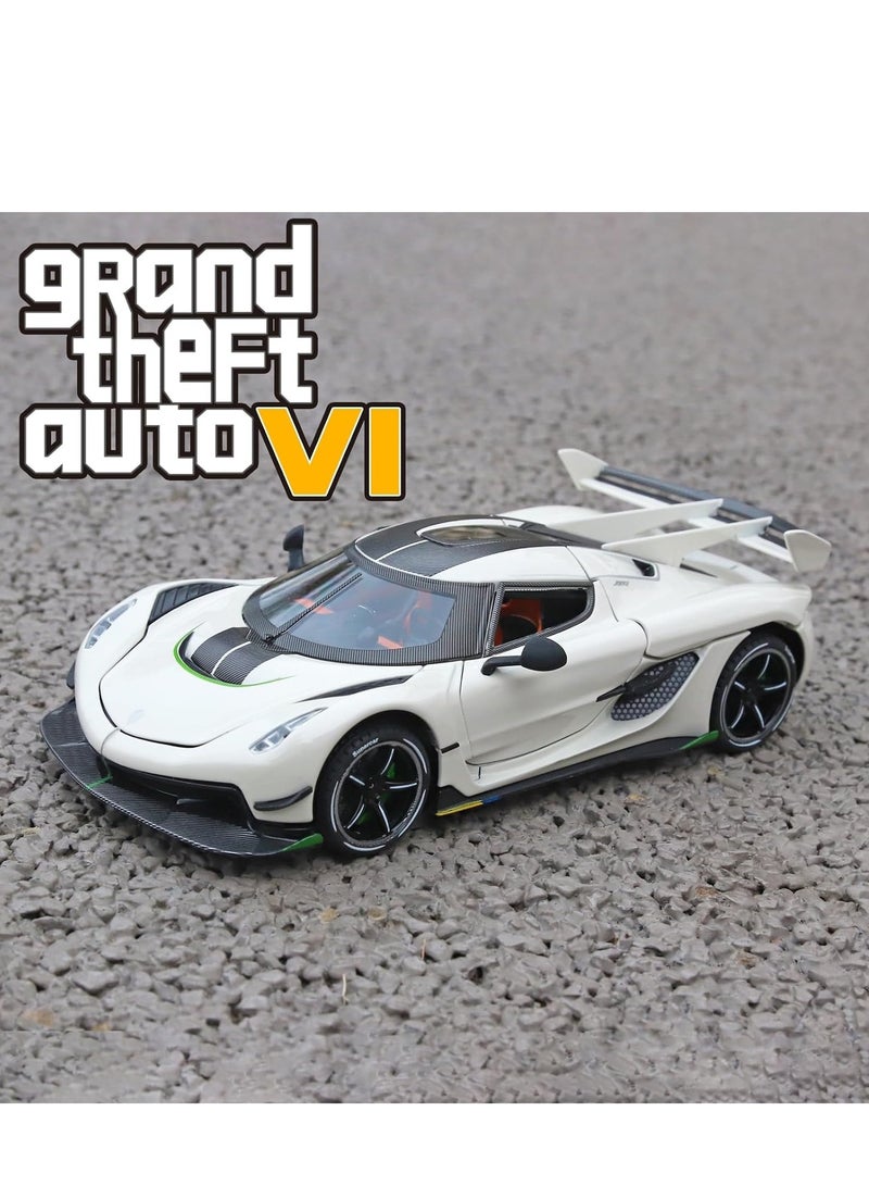 Metal Die Cast Koenigsegg Jesko Toy Car for Boys with Light and Sound Features, Perfect Gift for Kids Aged 3 and Up, Collectible Pull Back Model Car - Image 4