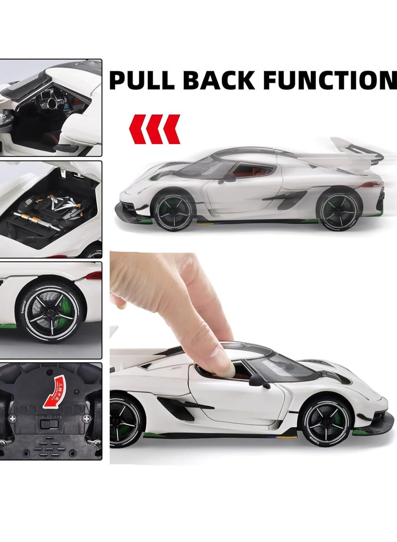 Metal Die Cast Koenigsegg Jesko Toy Car for Boys with Light and Sound Features, Perfect Gift for Kids Aged 3 and Up, Collectible Pull Back Model Car - Image 5