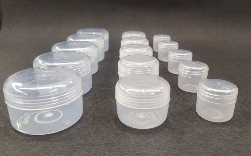 Right Small Tiny Containers Plastic Clear Boxes with Screw lid Pack of 18 Pieces (5ml (6 Pieces); 10ml (6 Pieces); 20ml (6 Pieces)) - Image 3