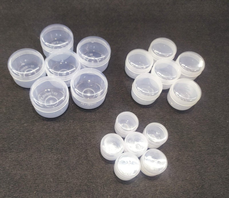 Right Small Tiny Containers Plastic Clear Boxes with Screw lid Pack of 18 Pieces (5ml (6 Pieces); 10ml (6 Pieces); 20ml (6 Pieces)) - Image 4
