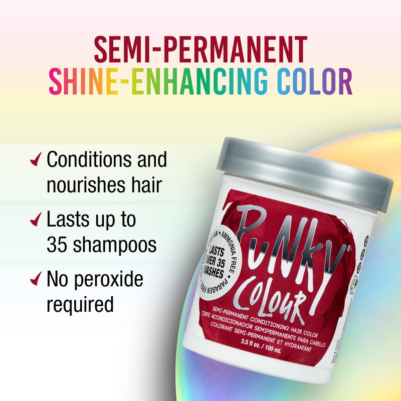 Punky Red Wine Semi Permanent Hair Color - Vegan & Cruelty-Free Conditioning Hair Dye, Lasts Up to 35 Washes, 3.5 fl oz - Image 2