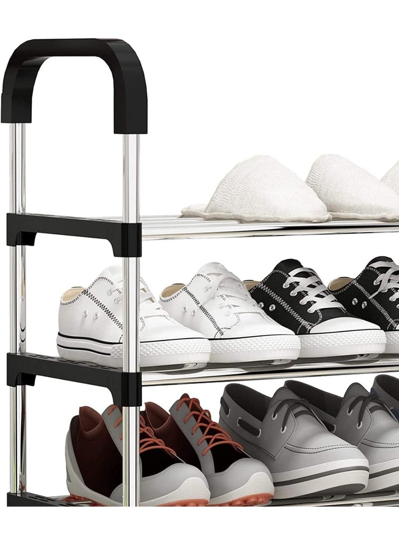 هابي هوم رف أحذية معدني من 7 طبقات بسعة تصل إلى 24 زوج من الأحذية – منظم أحذية قائم بذاته قابل للتكديس – برج تخزين للأحذية لغرفة المعيشة، المدخل، الغرفة أو خزانة الأحذية المحمولة - Image 5