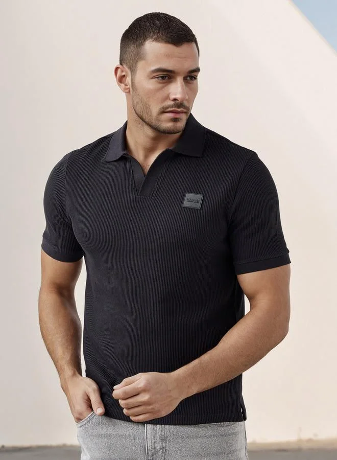 Lee Cooper Ribbed Polo T-shirt