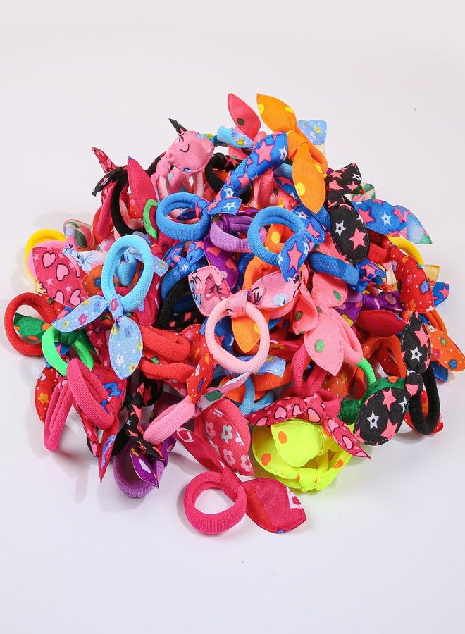 شيما مجموعة إكسسوارات شعر الكلاب من زيما، 100 قطعة من ربطات شعر ملونة على شكل آذان أرنب مع أربطة مطاطية، فيونكات لتزيين شعر الكلاب - Image 5