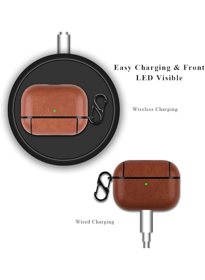 إيروريكس جراب جلدي من البولي يوريثان لسماعات Airpods من الجيل الثالث صدر عام 2021، غطاء حماية فاخر عتيق مع مشبك مضاد للضياع لسماعات Airpods 3، جراب مقاوم للصدمات ومقاوم للخدش والسقوط وغطاء كامل - Image 4