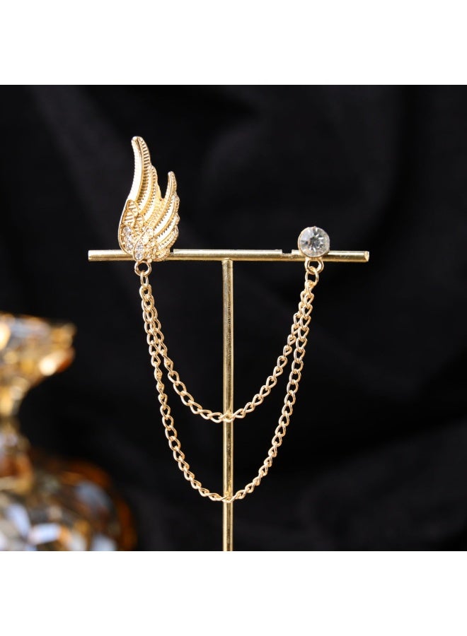 KUYING Retro Fashion Baroque Rhinestone Chain Brooch 
