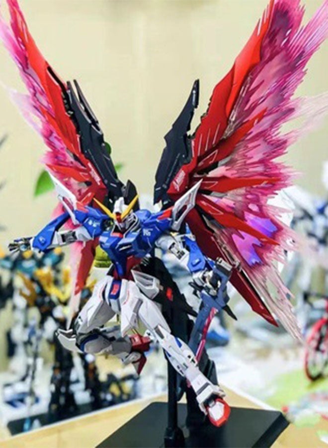HALAMODO Gundam Destiny (New Life Version) Model Kit with Wings of Light and Display Stand , Assembly Figure Model , Desktop Decor , Action Figure, Office Desk Decoration Collection Display Memorial Present, Cool Birthday Gift For Boys and Girls, Blue/Red - Image 5