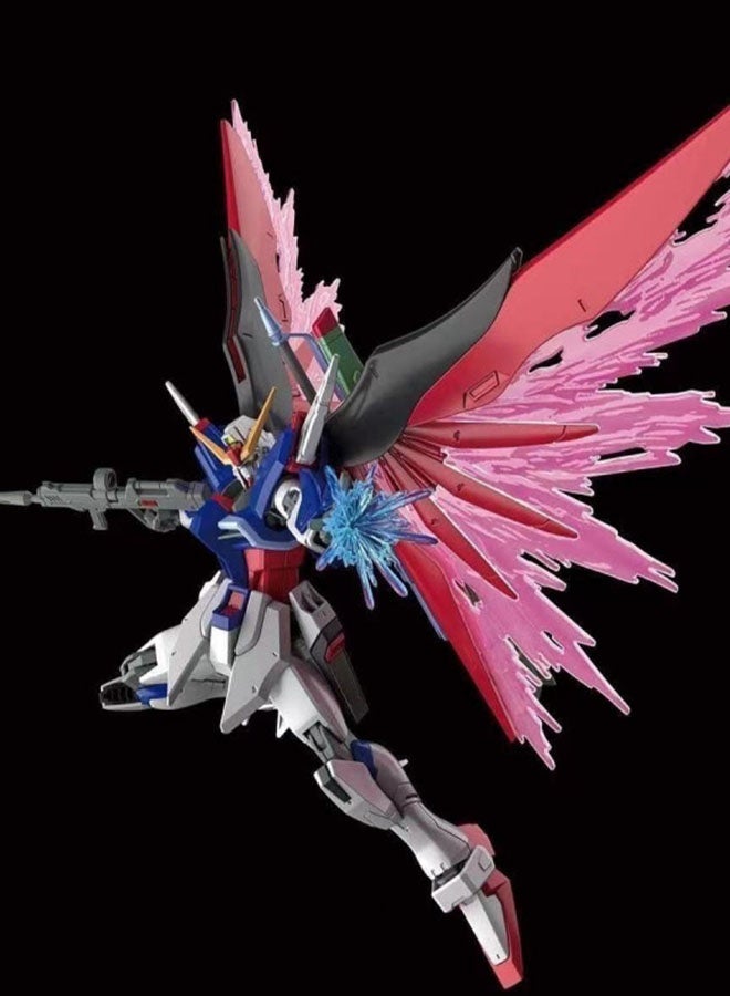 HALAMODO Gundam Destiny (New Life Version) Model Kit with Wings of Light and Display Stand , Assembly Figure Model , Desktop Decor , Action Figure, Office Desk Decoration Collection Display Memorial Present, Cool Birthday Gift For Boys and Girls, Blue/Red - Image 3