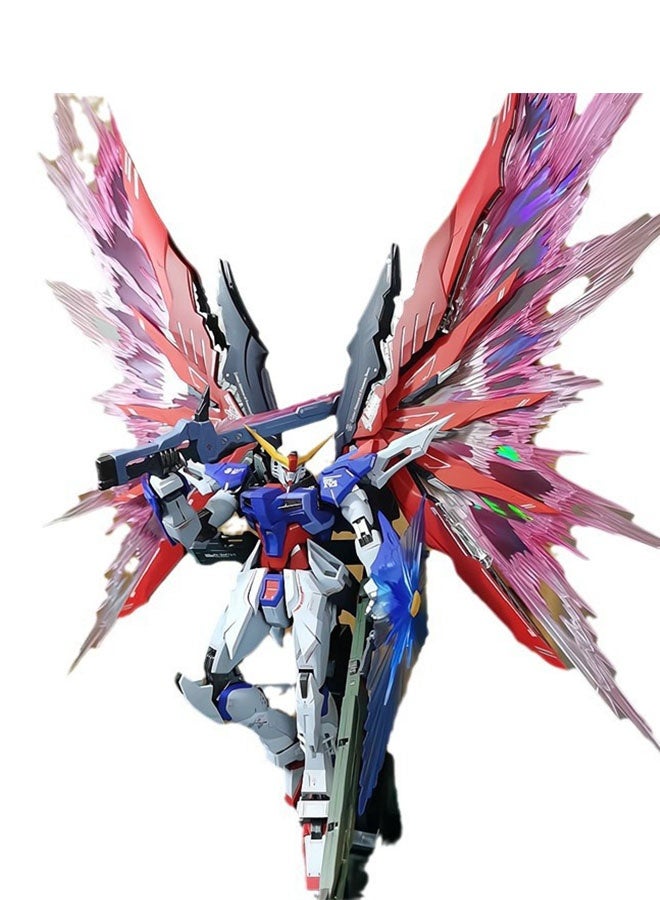 HALAMODO Gundam Destiny (New Life Version) Model Kit with Wings of Light and Display Stand , Assembly Figure Model , Desktop Decor , Action Figure, Office Desk Decoration Collection Display Memorial Present, Cool Birthday Gift For Boys and Girls, Blue/Red - Image 2