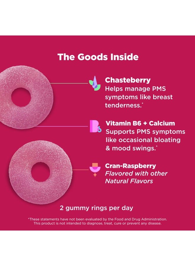 OLLY Period Hero Gummies, PMS Support Supplement,* Chasteberry, Vitamin B6, Calcium, Cran-Raspberry Flavor, 30 Day Supply - 60 Count - Image 2