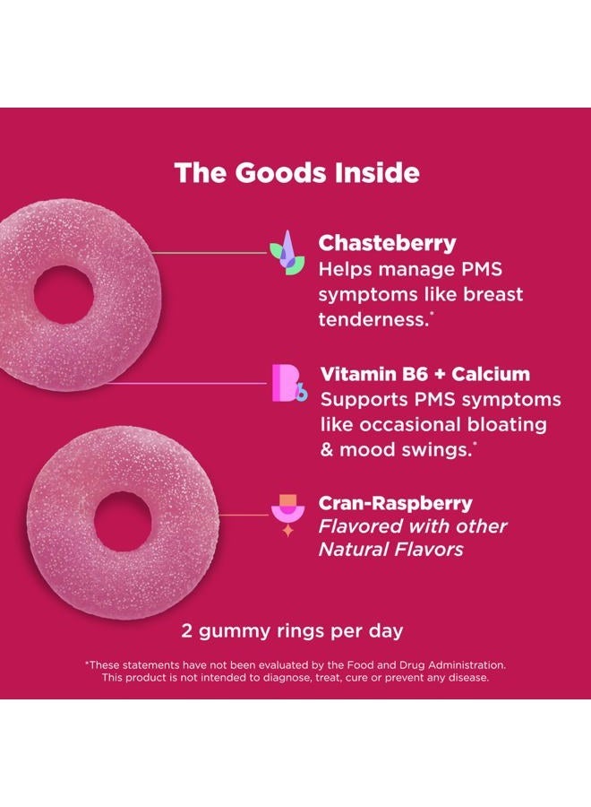 OLLY Period Hero Gummies, PMS Support Supplement,* Chasteberry, Vitamin B6, Calcium, Cran-Raspberry Flavor, 30 Day Supply - 60 Count - Image 3