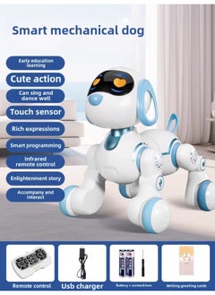 Generic Children's Remote Control Touch Sensor Robot Cat Intelligent Early Education Voice Robot Dog Remote Control Programming Boy Toy-color:Smart Pet Robot Dog  - Image 1