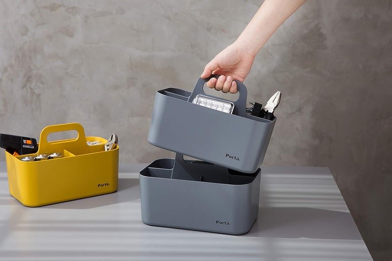 Litem Porta Compact A Compact Stackable Storage Unit for organizing Small Objects in Office Home Yellow - Image 4