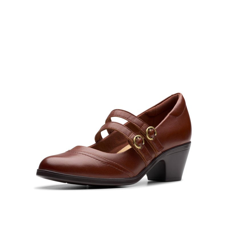 Clarks Collection Women's Emily 2 Jane Pump, Tan Leather, 12 Narrow US - Image 1
